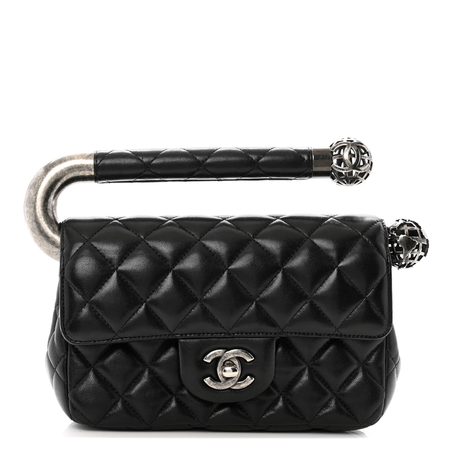 Chanel Lambskin Quilted Mini Around the World Flap Black 1 of 11