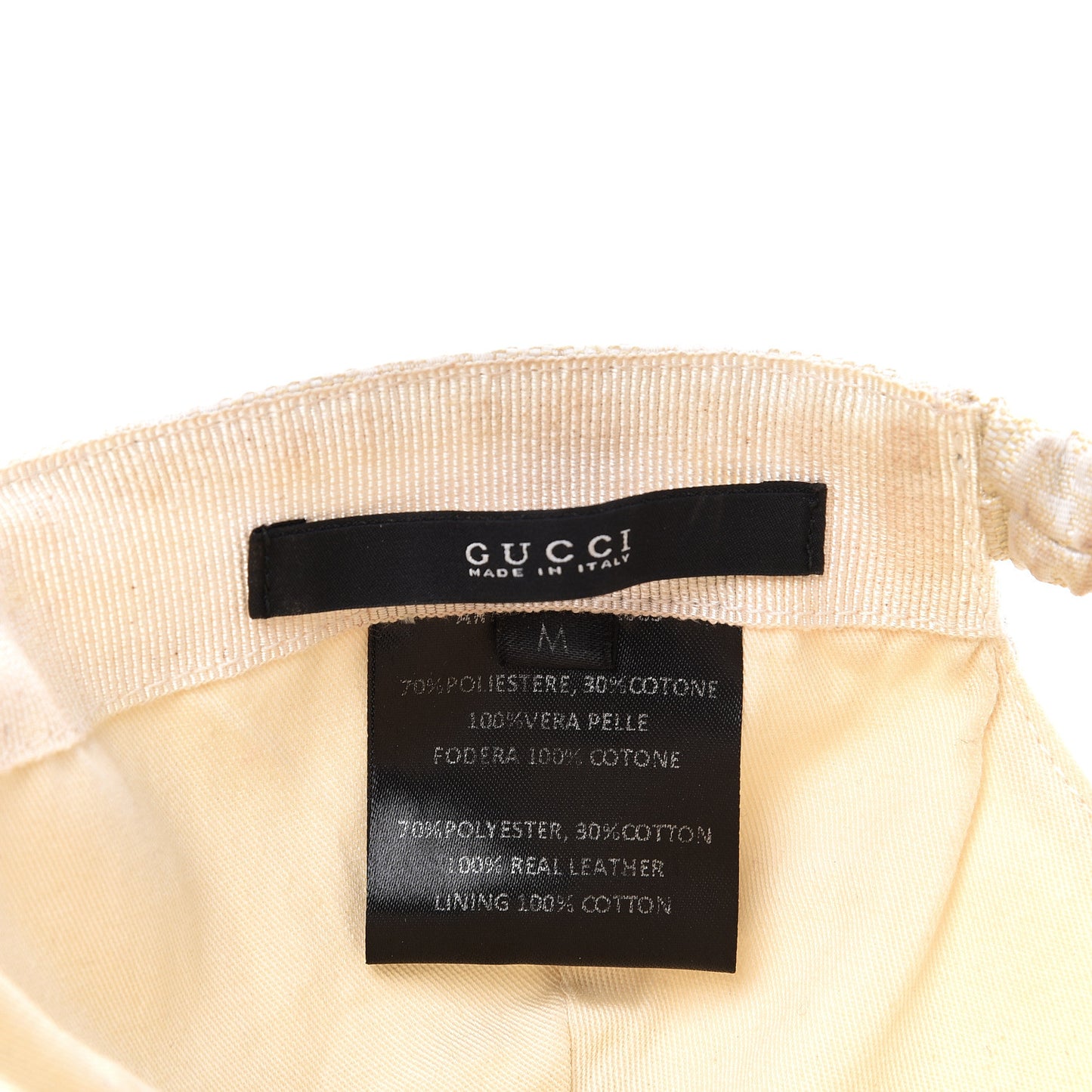Cotton Monogram GG Web Baseball Hat M Beige