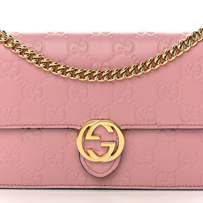 Gucci Guccissima Icon Chain Wallet Carmine Rose 8 of 17