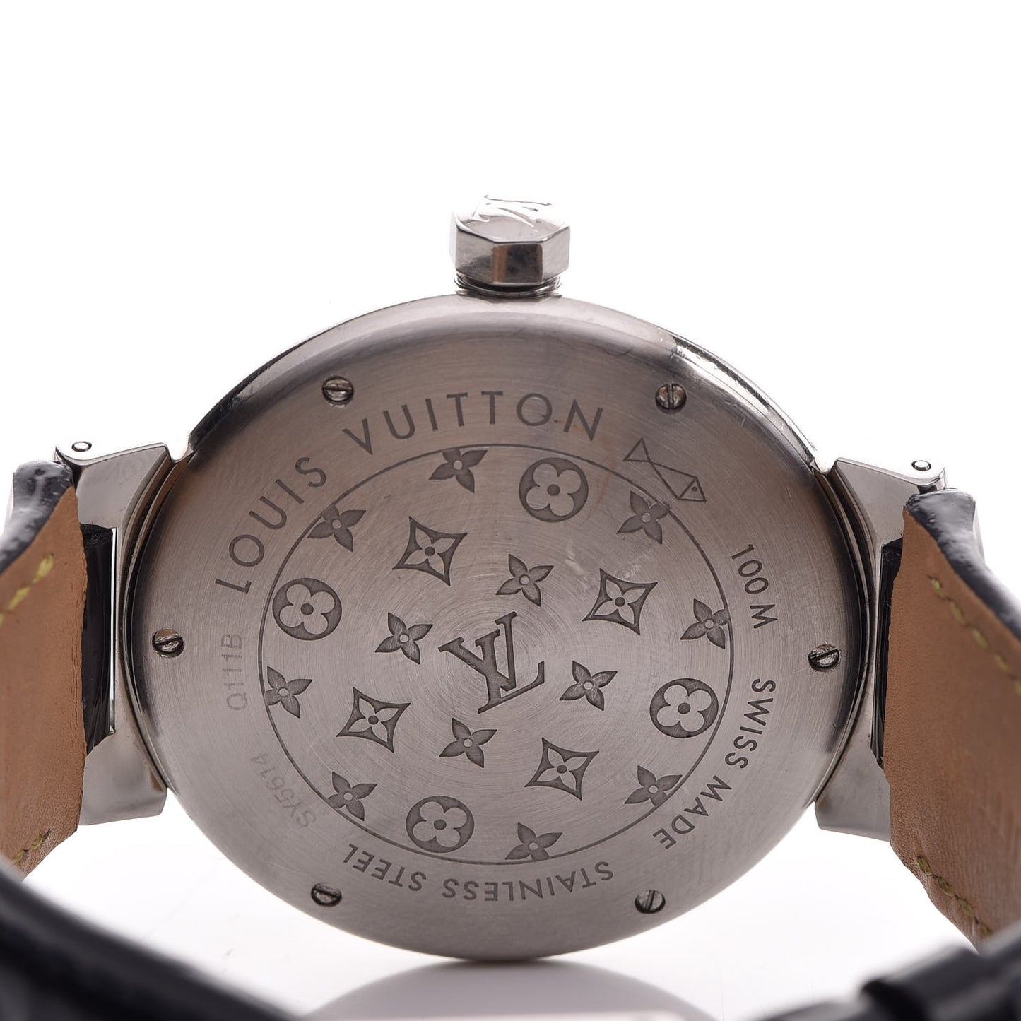 Stainless Steel Vernis Diamond 39mm Tambour Forever Quartz Watch Navy