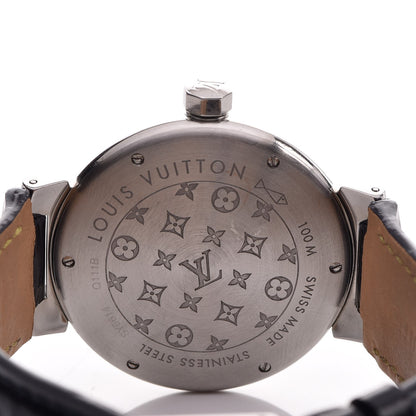 Louis Vuitton Stainless Steel Vernis Diamond 39mm Tambour Forever Quartz Watch Navy 5 of 11