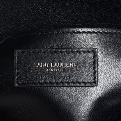 Saint Laurent Sheepskin Matelasse Chevron Monogram Medium College Bag Black 6 of 7