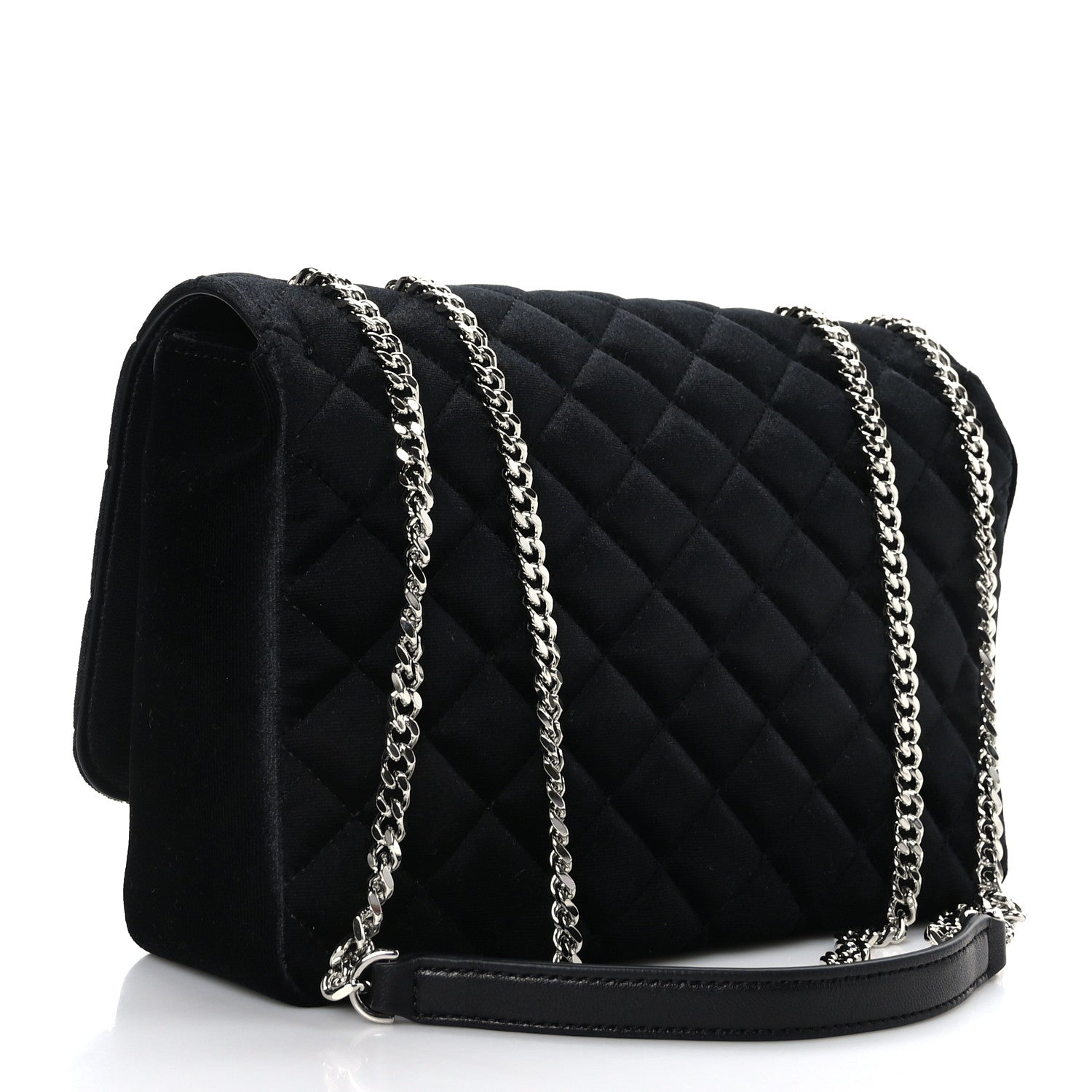 Versace Calfskin Nylon Quilted Medusa Chain Crossbody Black 3 of 8