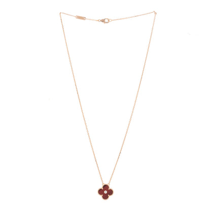 Van Cleef & Arpels 18K Rose Gold Diamond Bulls Eye Vintage Alhambra Pendant Necklace 2 of 5