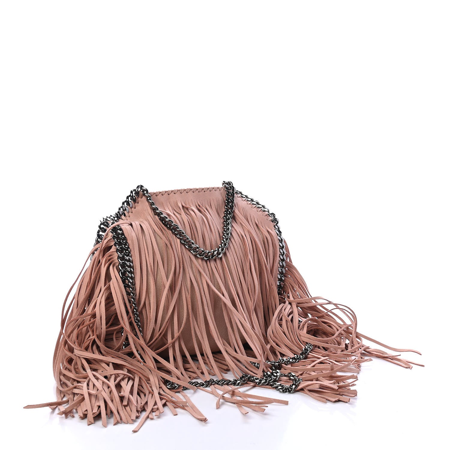 Stella McCartney Eco Suede Mini Fringe Falabella Tote Powder 2 of 4