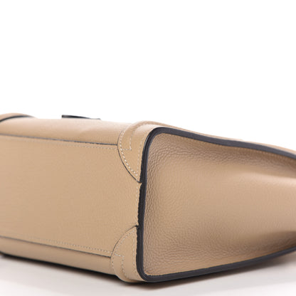Celine Drummed Calfskin Nano Luggage Dune 7 of 10