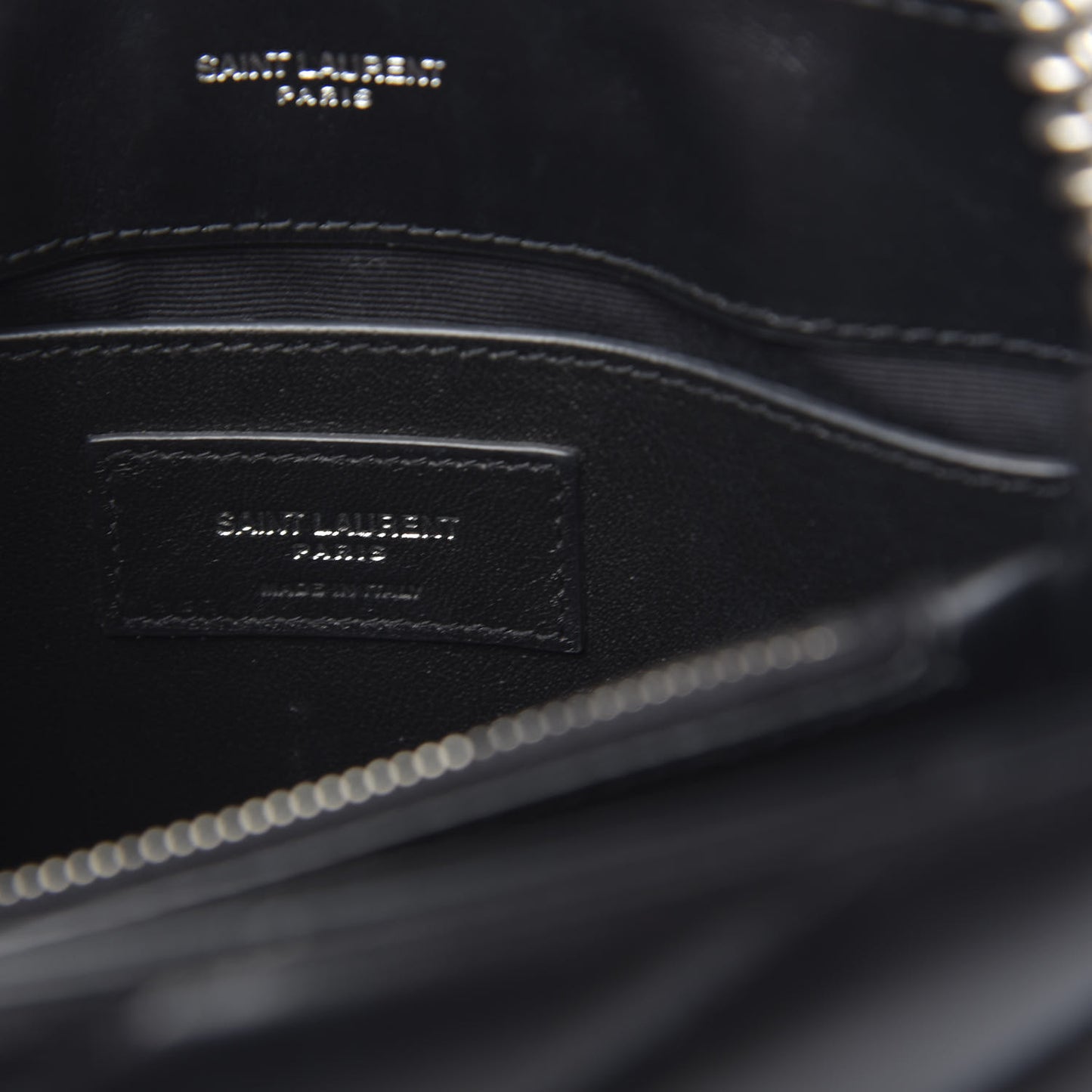 Calfskin Y Quilted Monogram Small Loulou Chain Satchel Black