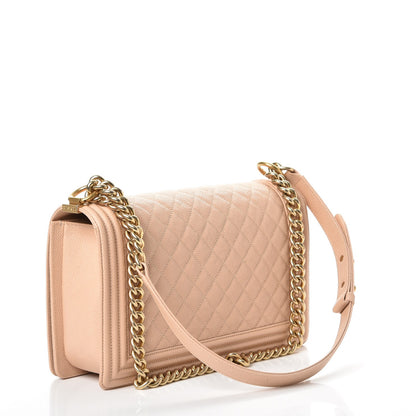 Chanel Caviar Quilted New Medium Boy Flap Light Beige 4 of 13