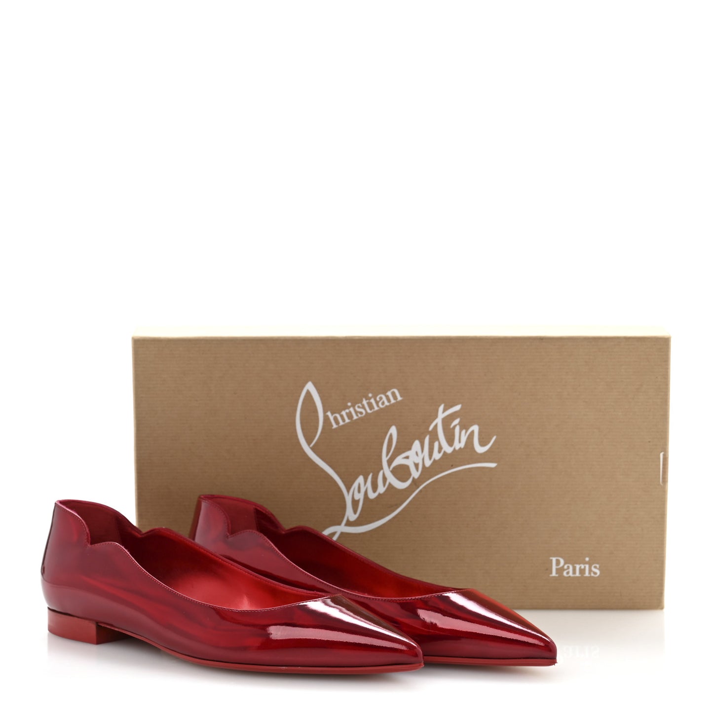 Metallic Patent Psychic Hot Chickita Flats 37.5 Loubi