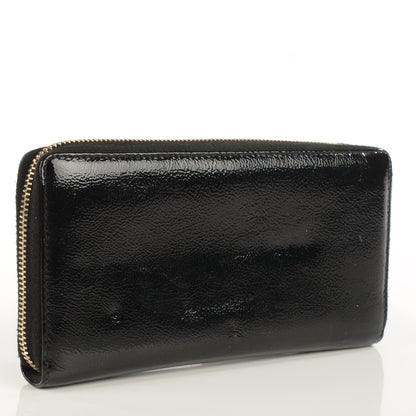 Saint Laurent Textured Patent Monogram Belle De Jour Zip Around Wallet Black 3 of 9