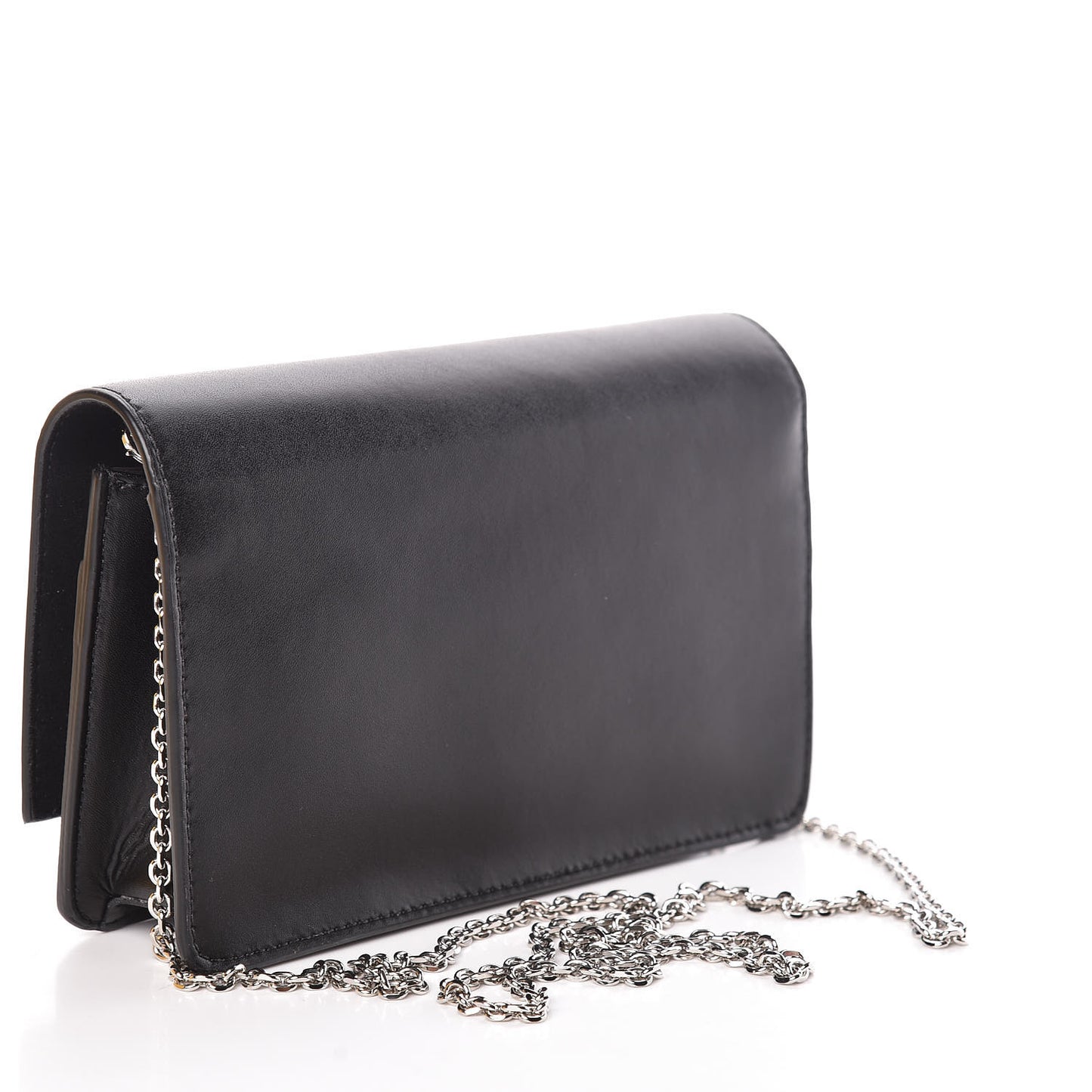 Vitello Flamingo Tube Wallet on Chain Black