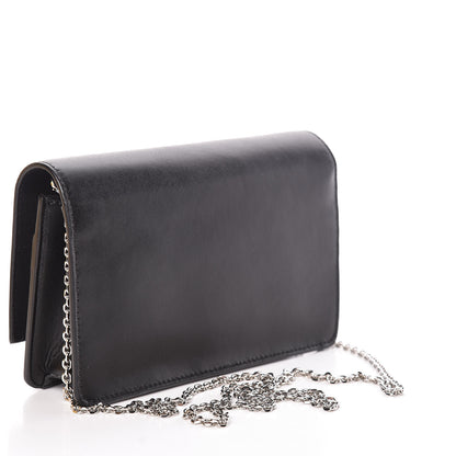 Fendi Vitello Flamingo Tube Wallet on Chain Black 3 of 9