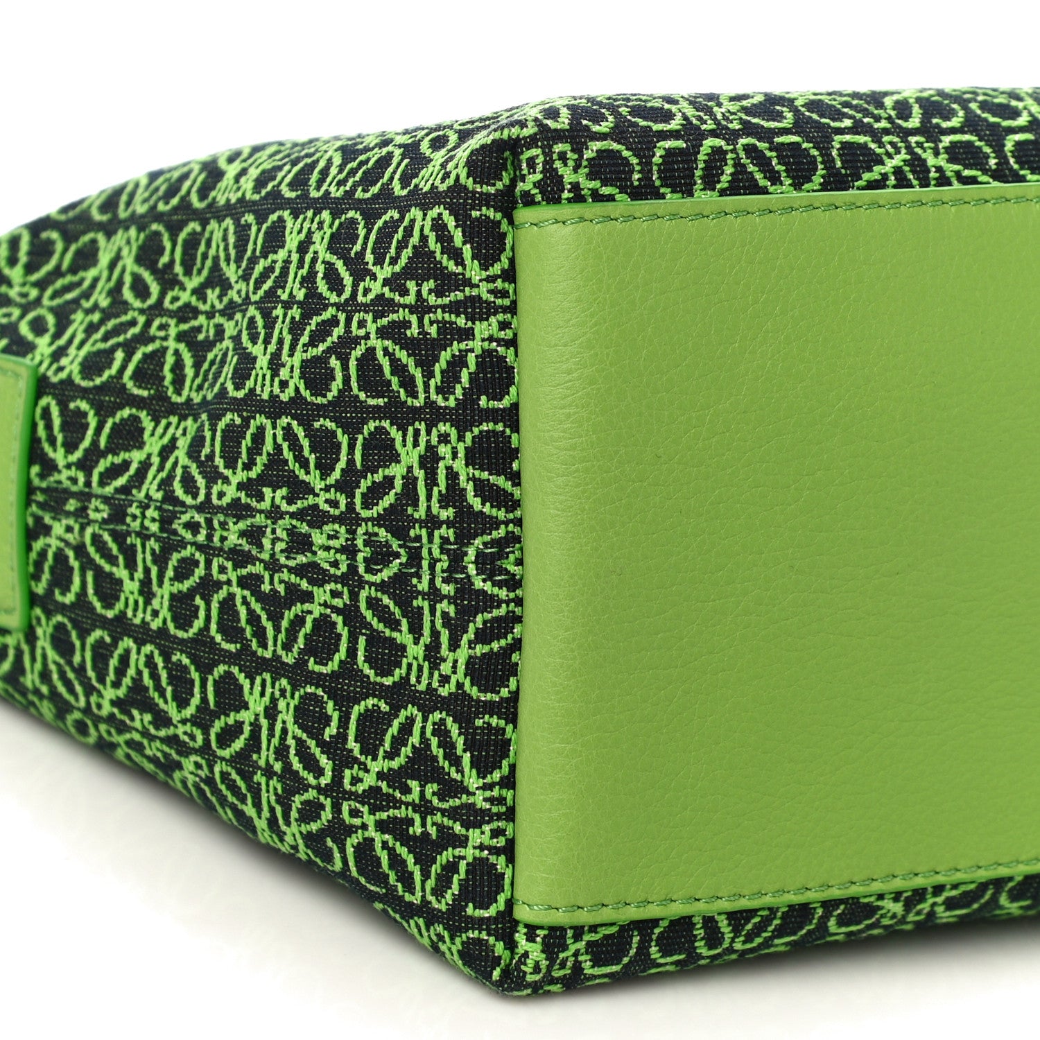 Loewe Jacquard Anagram Calfskin Small Cubi Bag Apple Green 10 of 11