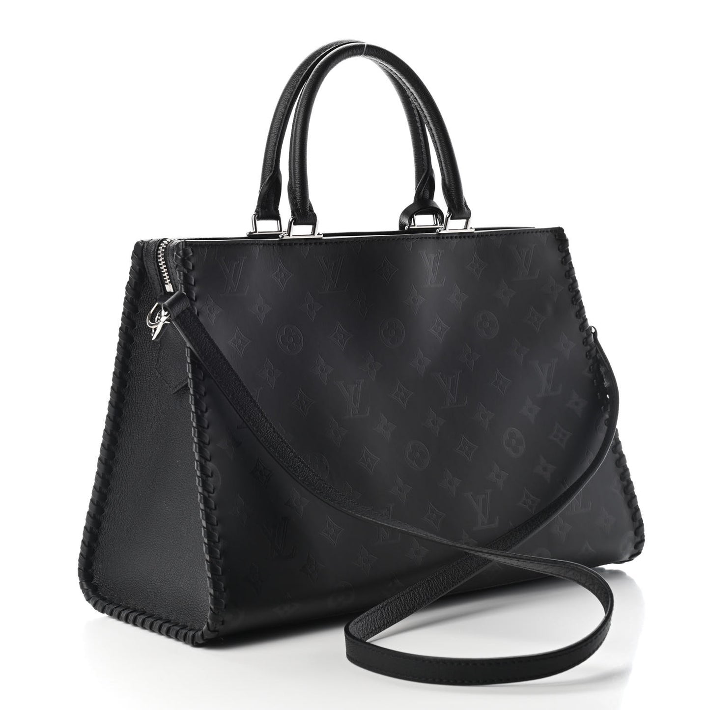 Monogram Cuir Plume Very Zipped Tote Black