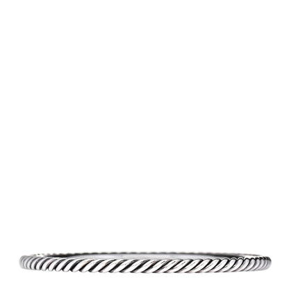 David Yurman Sterling Silver 4mm Cable Classics Bangle Bracelet 2 of 3