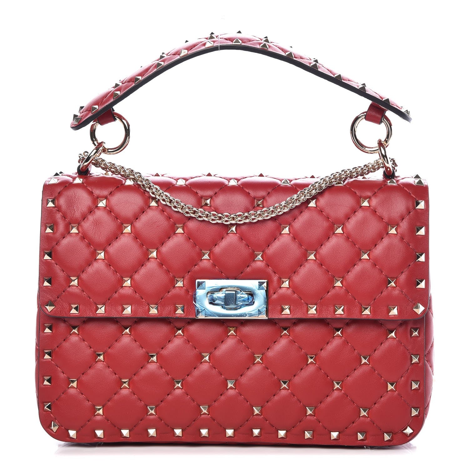 Valentino Garavani Nappa Medium Rockstud Spike Shoulder Bag Rosso Valentino 1 of 6