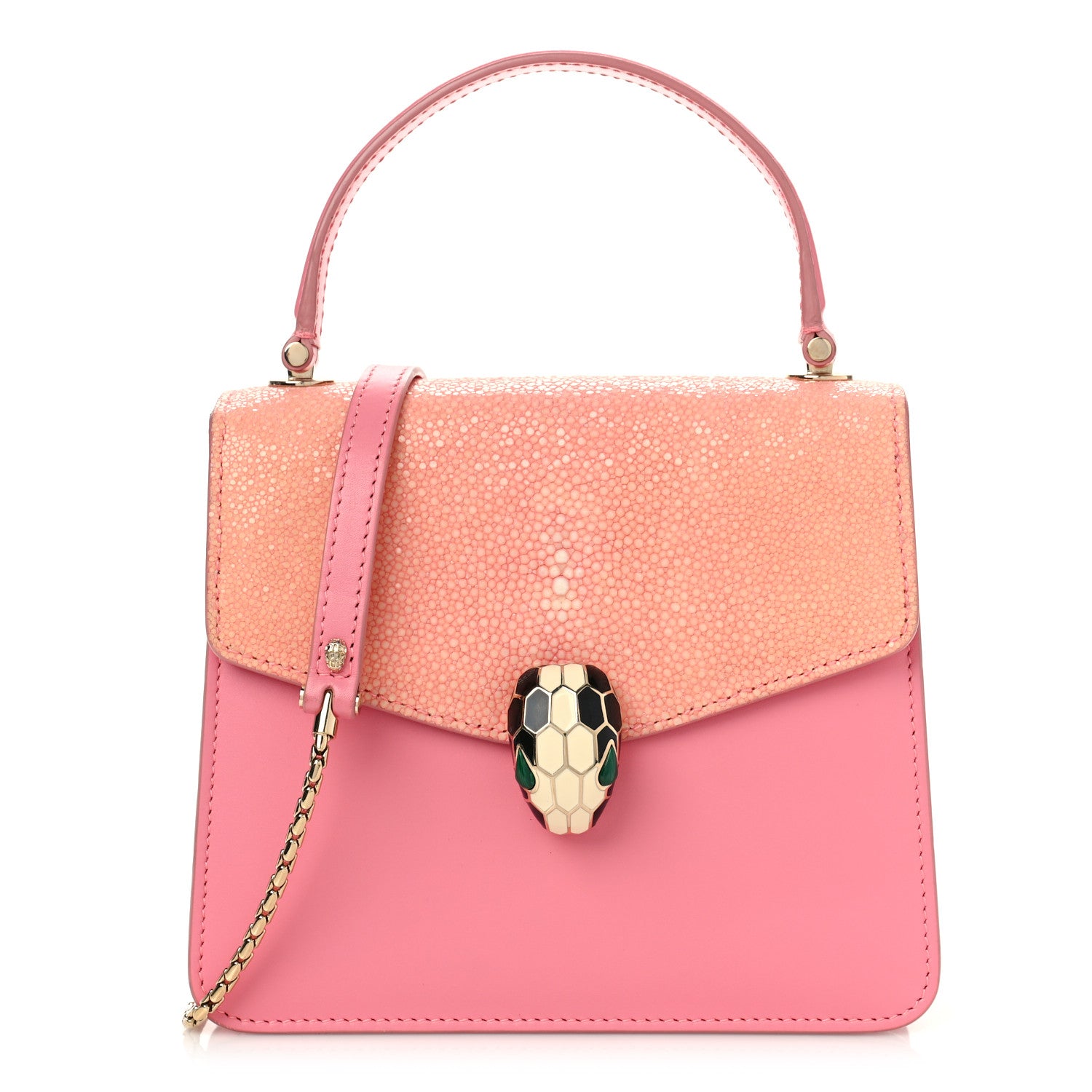 Bulgari Calfskin Galuchat Serpenti Forever Crossbody Pink 1 of 8