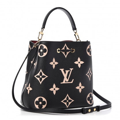 Louis Vuitton Empreinte Monogram Giant Neonoe MM Black Beige 3 of 8