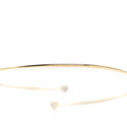 Tiffany 18K Yellow Gold Diamond Hoop Single Row Bangle Bracelet 4 of 5
