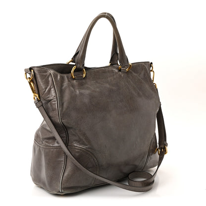 Prada Vitello Shine Tote Bambu 3 of 9