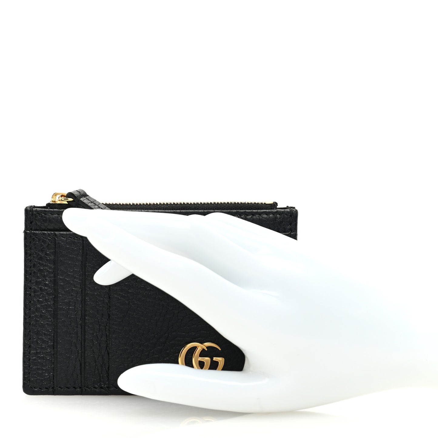 Dollar Calfskin GG Marmont Coin Case Card Holder Black