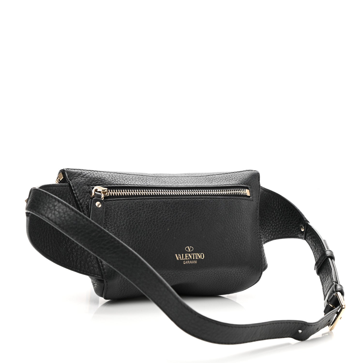 Valentino Garavani Grainy Calfskin Rockstud Belt Bag Black 3 of 10