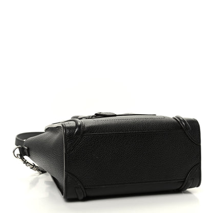 Celine Drummed Calfskin Nano Luggage Black 4 of 9