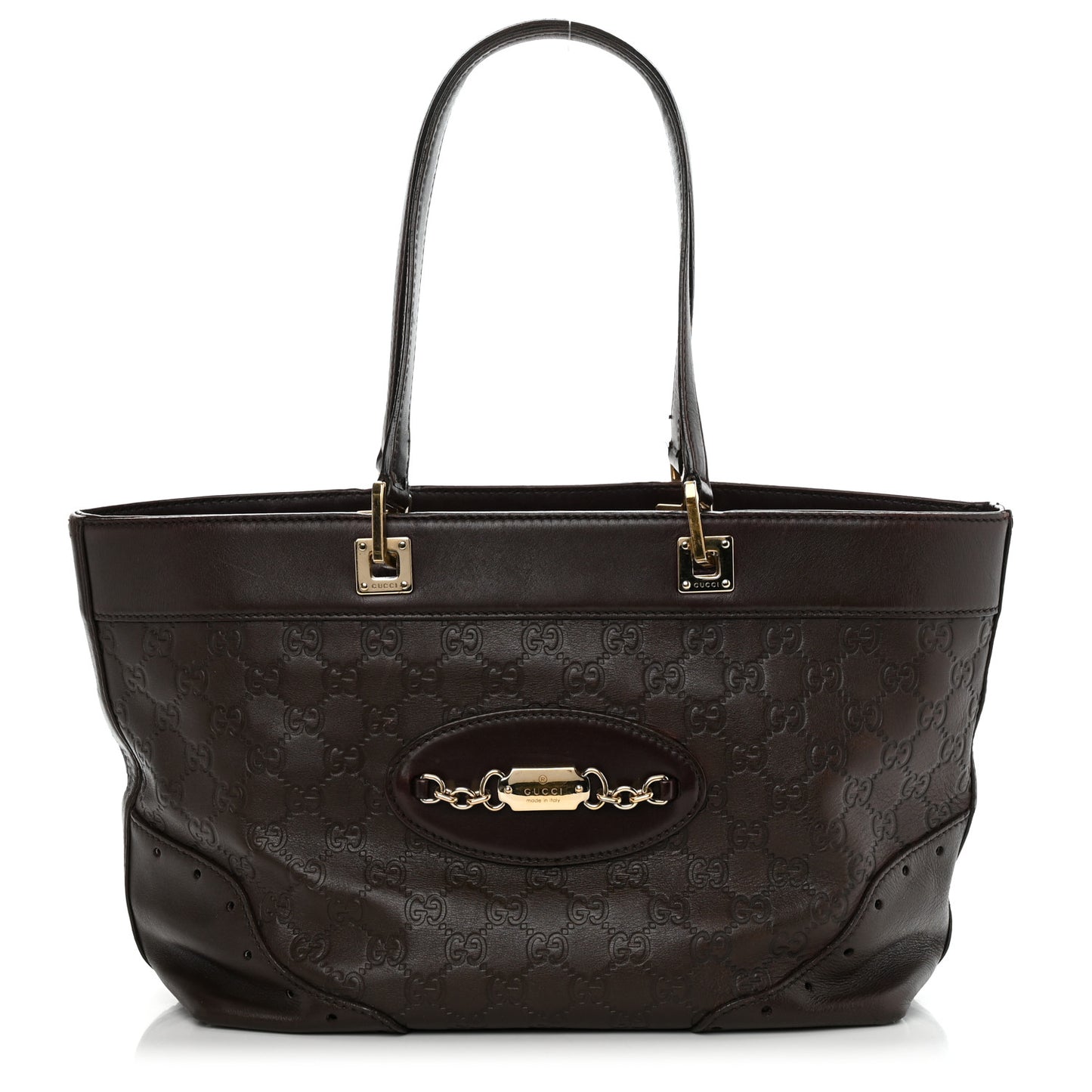 Guccissima Large Punch Tote Chocolate Brown