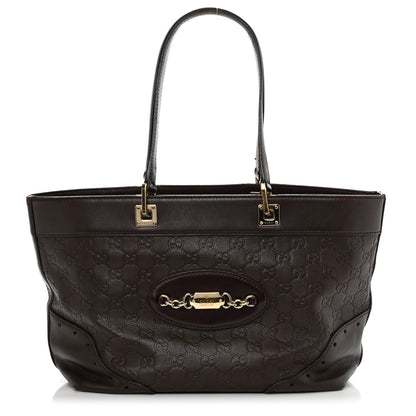 Gucci Guccissima Large Punch Tote Chocolate Brown 1 of 11