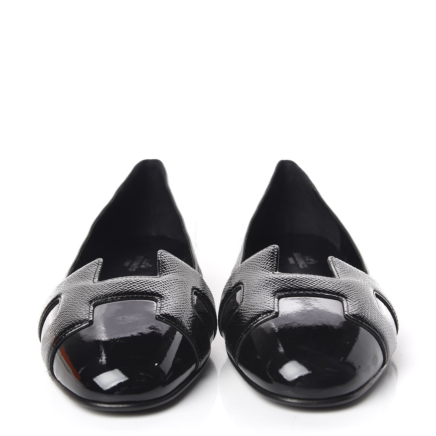 Hermes Patent Epsom Nice Ballerina Flats 38 Black 2 of 9