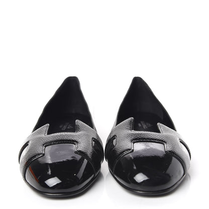 Hermes Patent Epsom Nice Ballerina Flats 38 Black 2 of 9