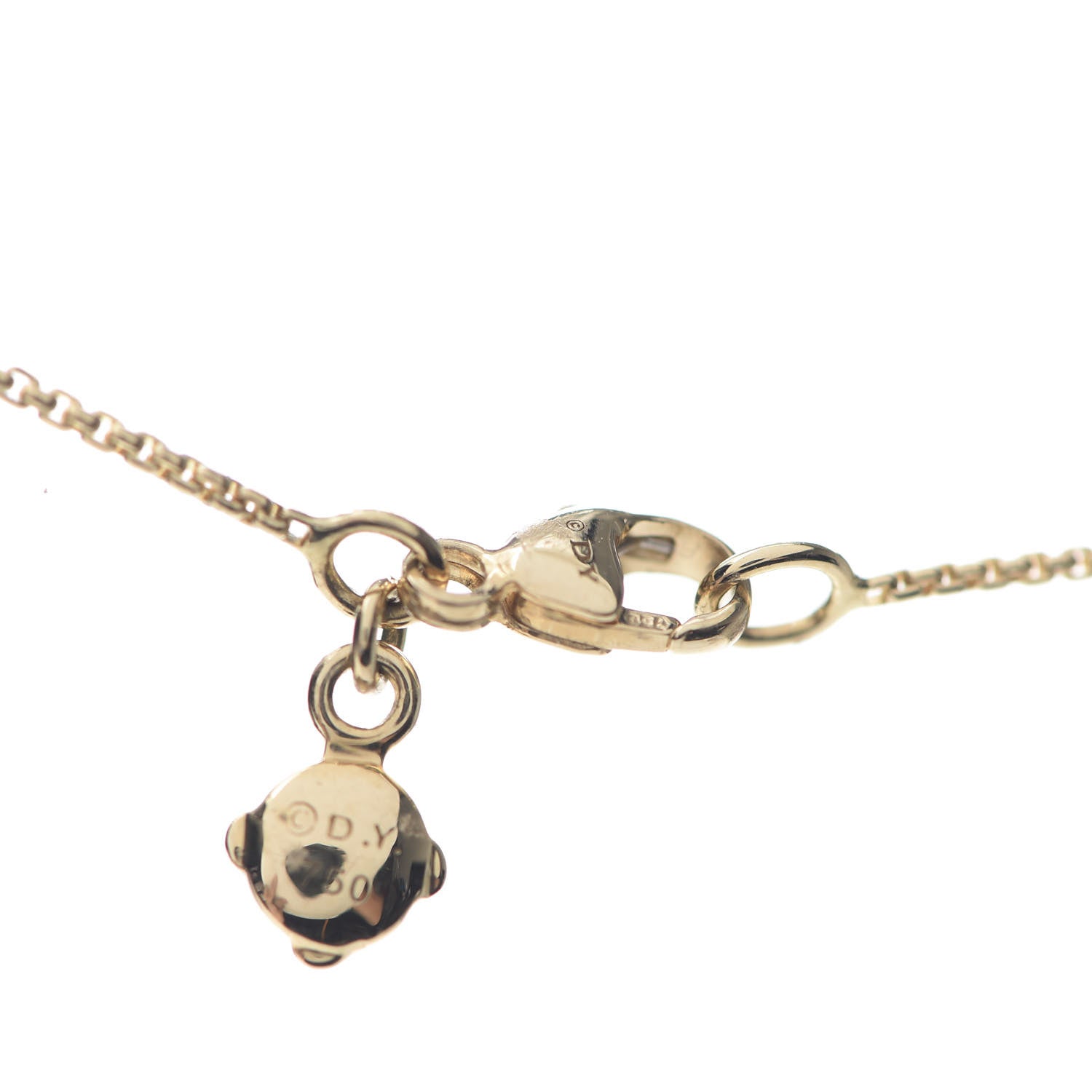 David Yurman 18K Yellow Gold Diamond 16mm Stax Pendant Necklace 7 of 7