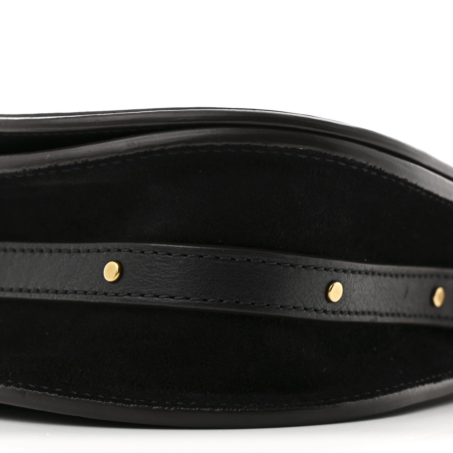 Calfskin Suede Small Nile Bracelet Bag Black