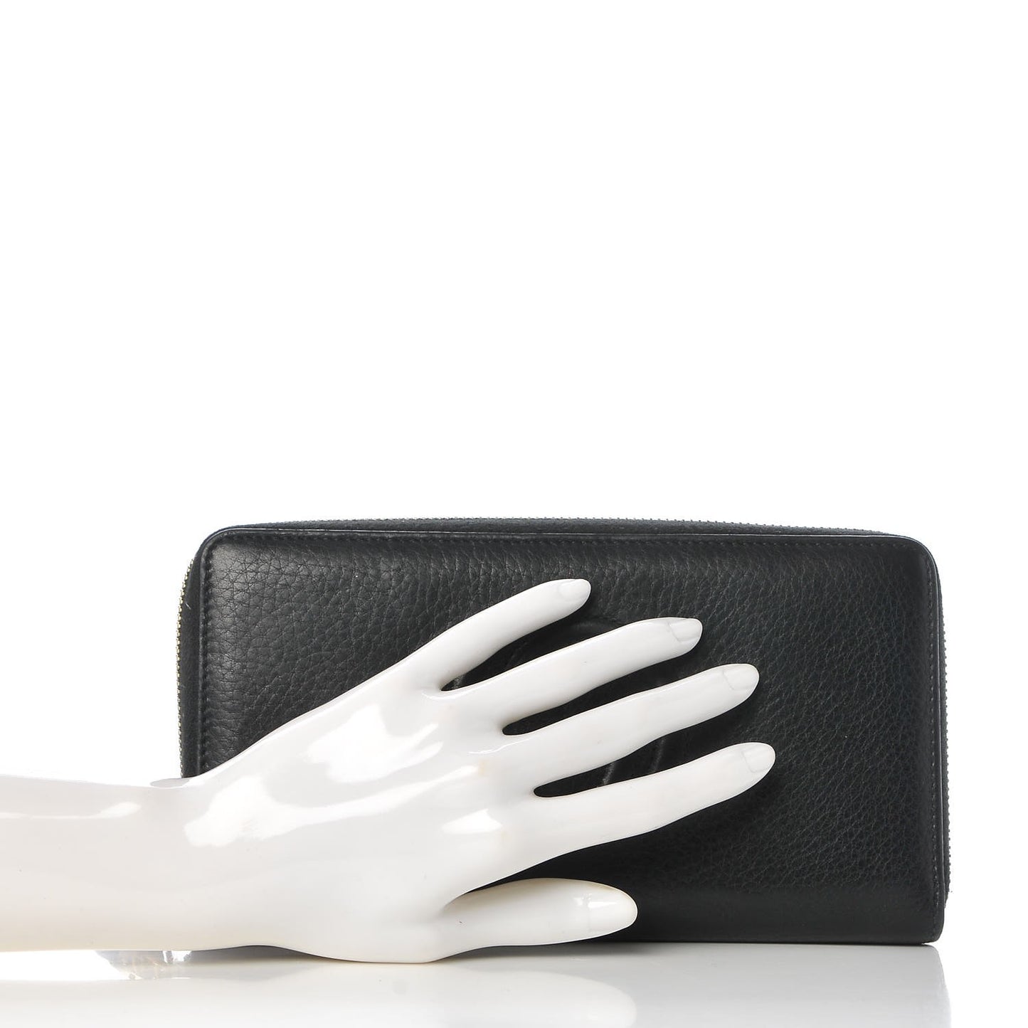 Calfskin Soho Zip Around Wallet Black