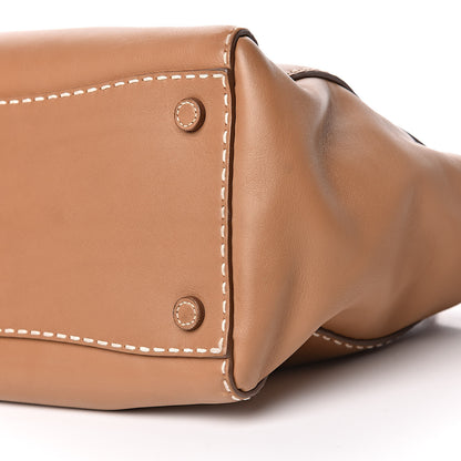 Prada City Calf Small Hand Stitched Galleria Double Zip Tote Caramel 9 of 12