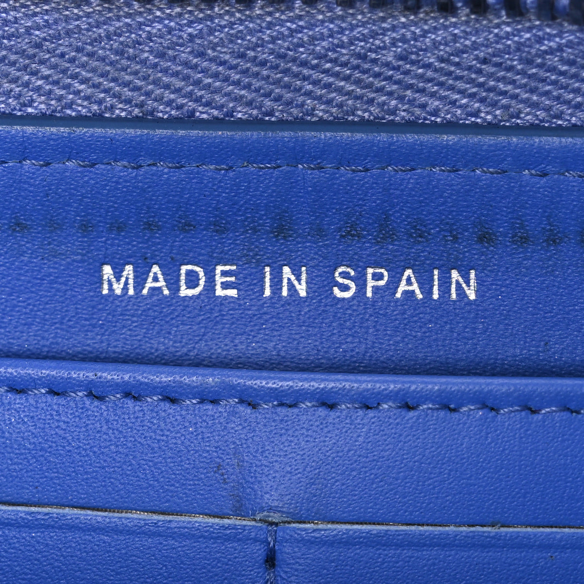 Patent Quilted Large Gusset Zip Around Wallet Blue