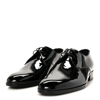 Saint Laurent Patent Baltimora Lace Up Derby Shoes 39.5 Black 4 of 9