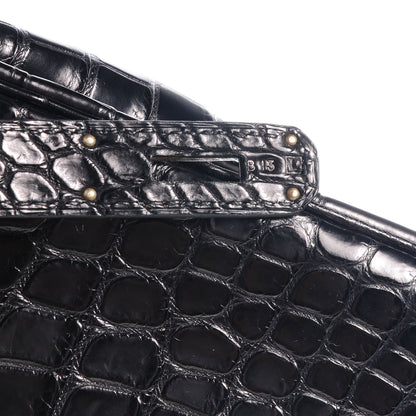 Hermes Matte Porosus Crocodile Birkin 35 Black 7 of 10
