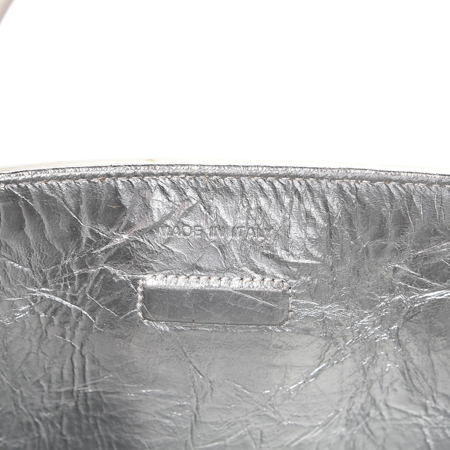 Metallic Calfskin Large Diorever Flap Silver