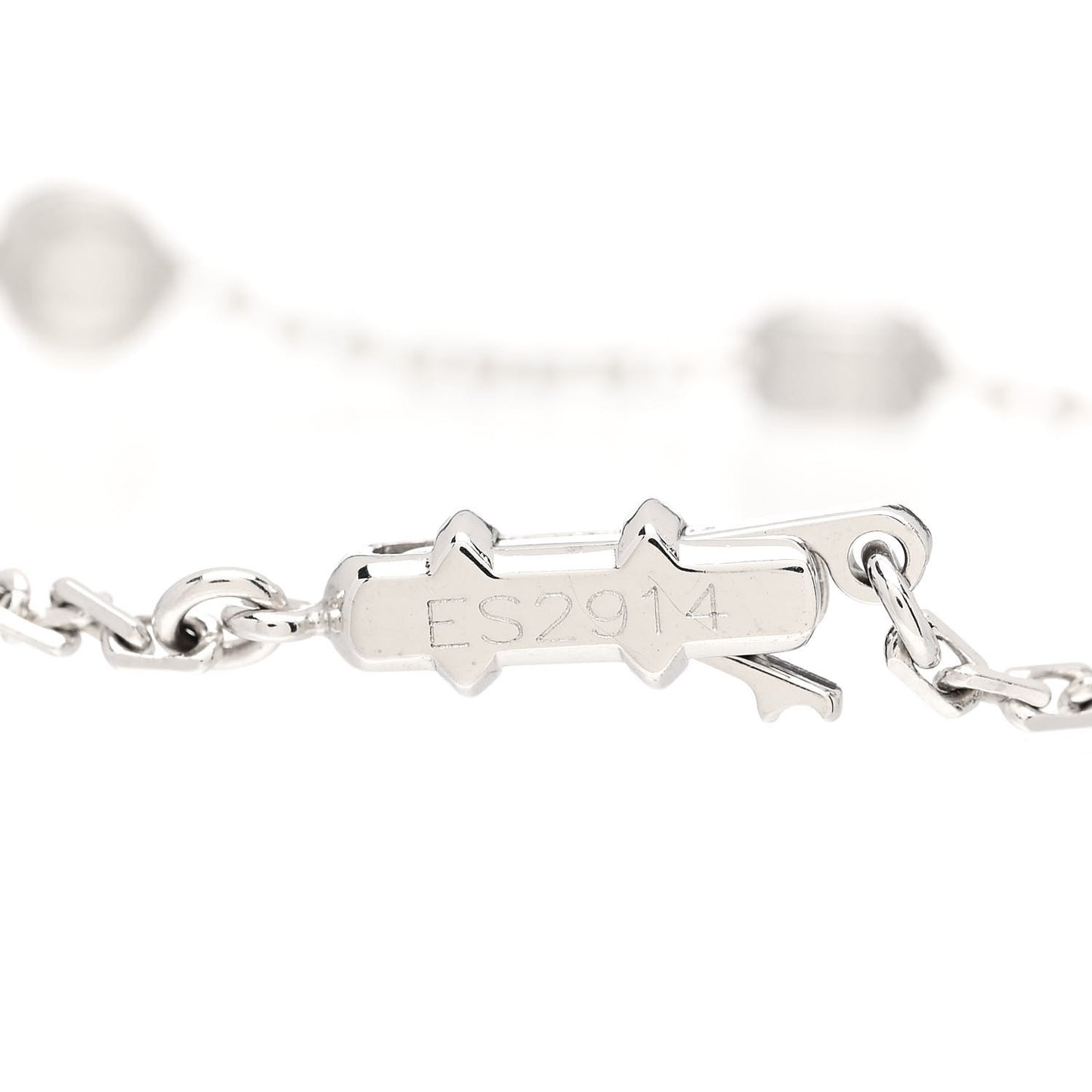 18K White Gold LOVE Station Bracelet