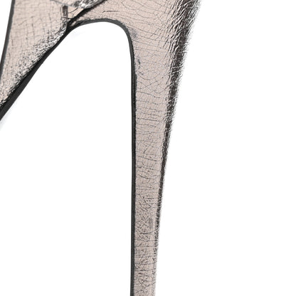 Saint Laurent Metallic Supercrack Calfskin Tribute 105 Platform Sandals 39 Gunmetal 11 of 17