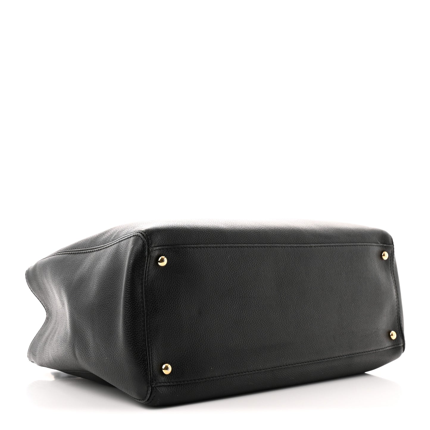 Calfskin Cerf Executive Shopper Tote Black