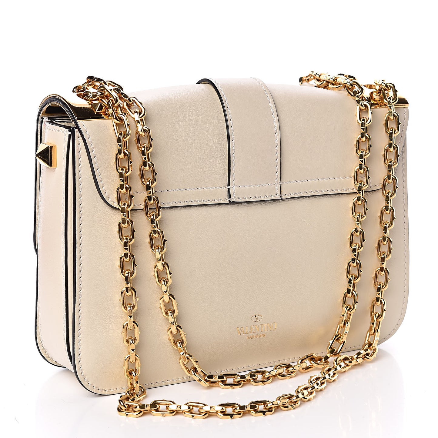 Vitello B-Rockstud Flap Light Ivory