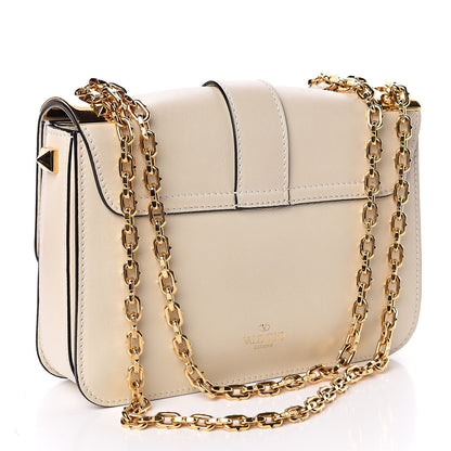 Valentino Garavani Vitello B-Rockstud Flap Light Ivory 3 of 10