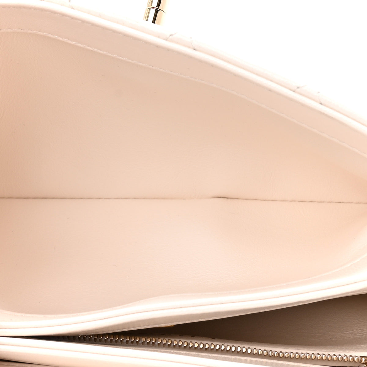 Lambskin Crystal Quilted Mini Trendy CC Dual Handle Flap Bag White