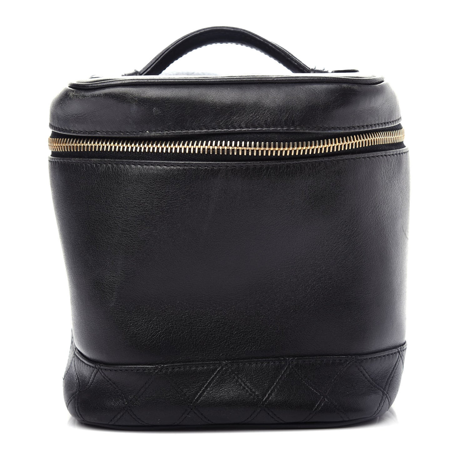 Lambskin Vanity Cosmetic Bag Black