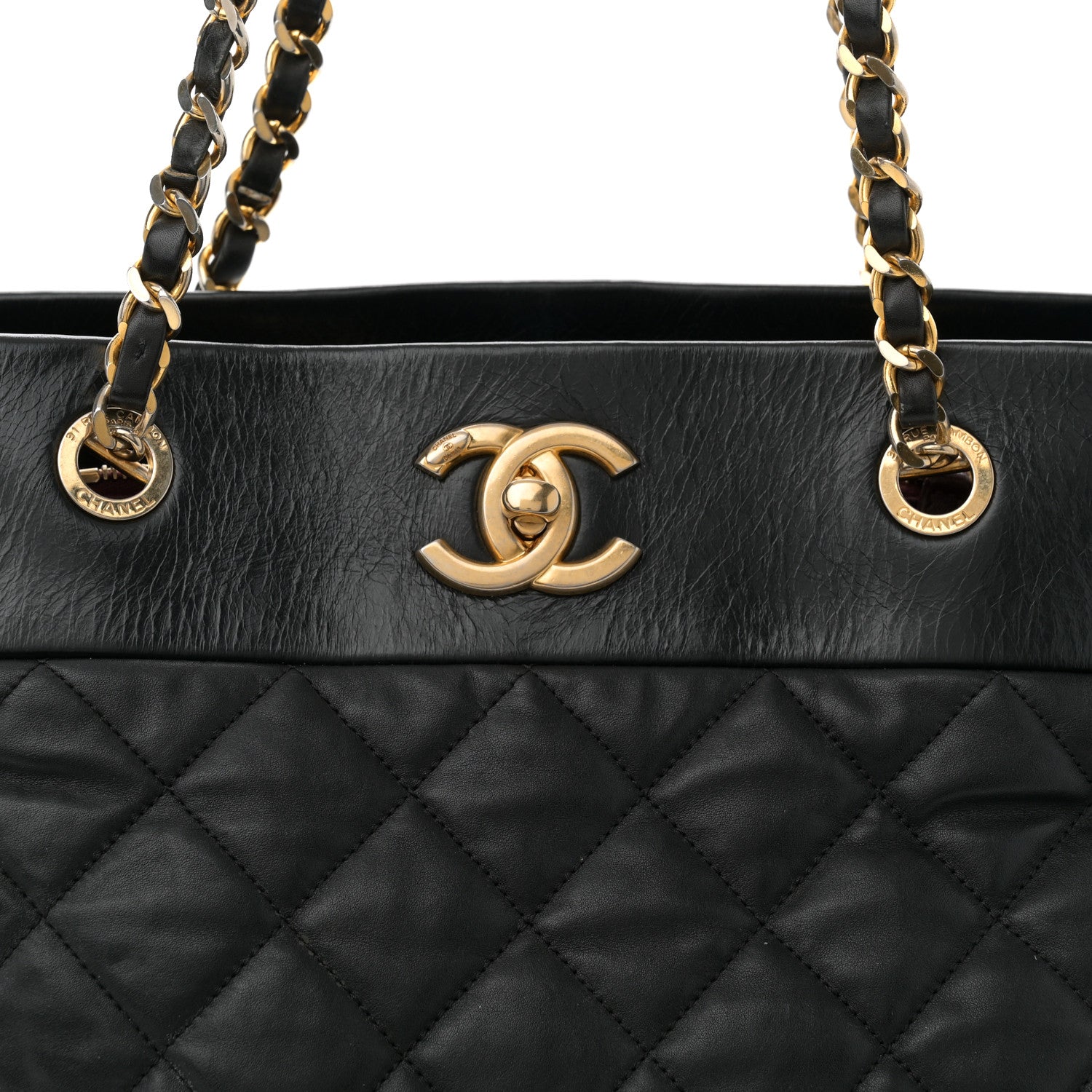 Chanel Calfskin Quilted Large Soft Elegance Tote Black 8 of 11