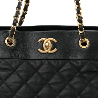 Chanel Calfskin Quilted Large Soft Elegance Tote Black 8 of 11