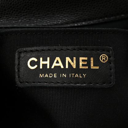 Chanel Shiny Caviar Quilted Small Pockets Drawstring Backpack Black 6 of 10