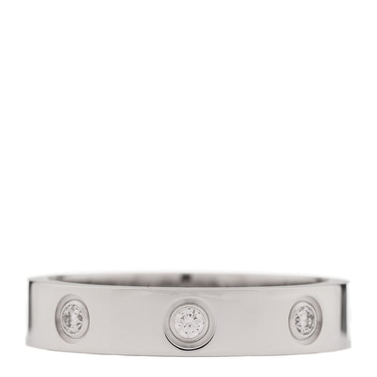 Cartier 18K White Gold 8 Diamond 4mm Wedding Band LOVE Ring 52 6 3 of 4